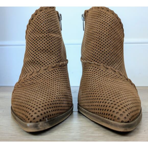 Vince Camuto Lamorna Suede Leather Bootie Sz 10 Brown Pointed Toe Cowgirl 4" - Picture 6 of 11